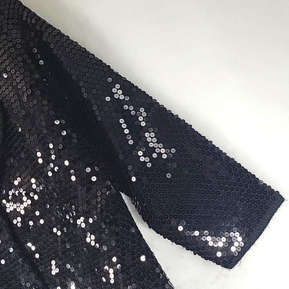 My Favorite Things by Colleen Lopez Classic Button Down Sequined Jacket Size M - Picture 6 of 7